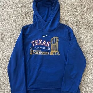 Texas Rangers World Series Champions Nike Men’s L Hoodie Blue